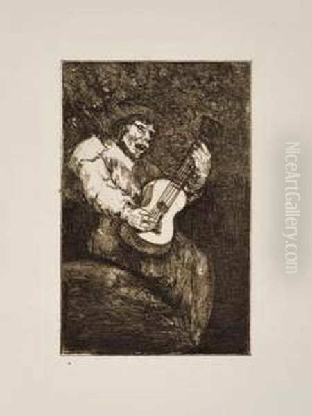 El Cantor Ciego Oil Painting by Francisco Goya Fuendetodos