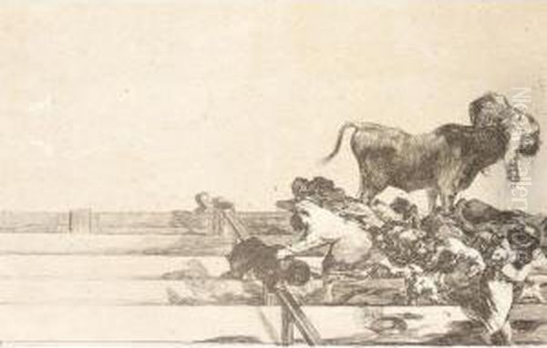La Tauromaquia - Plate 21 Oil Painting by Francisco Goya Fuendetodos