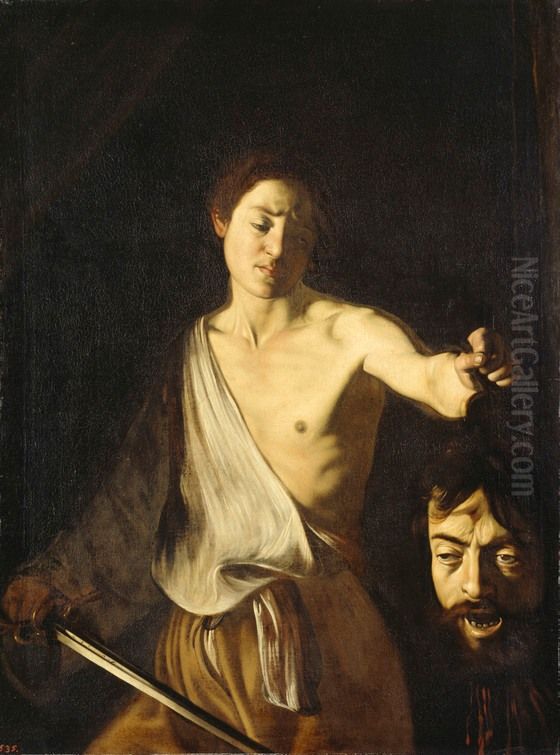 David with the Head of Goliath Oil Painting by Caravaggio