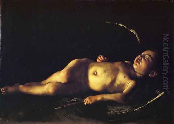 Sleeping Cupid 1608 Oil Painting by Caravaggio