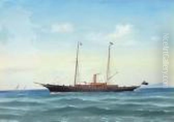 The Royal Thames Yacht Club Steam Yacht Dotterel Oil Painting by A. De Simone