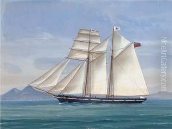 The English Topsail Schooner Oil Painting by A. De Simone
