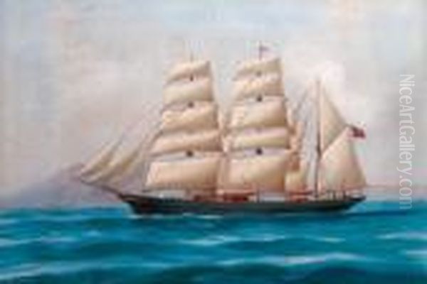 The Auxiliary Barque Modwena In The Bay Of Naples Oil Painting by A. De Simone