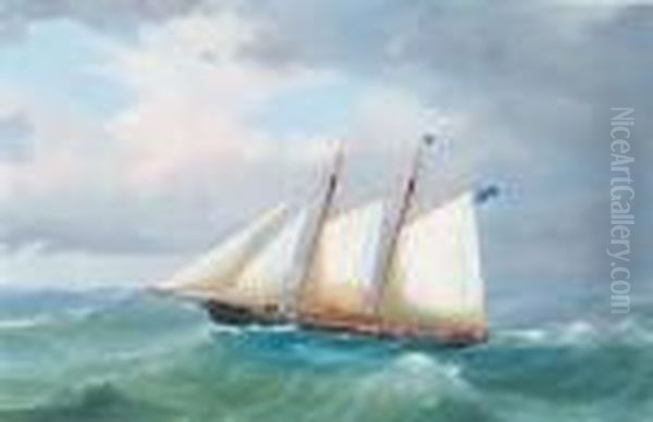 R.m.y.s. Alkelda Oil Painting by A. De Simone