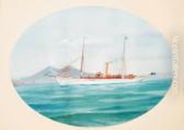 The Steam Yacht Erin In Neapolitan Waters; And At Sea Oil Painting by A. De Simone