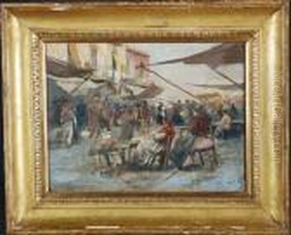 Mercatonapoletano Oil Painting by Michele De Simone
