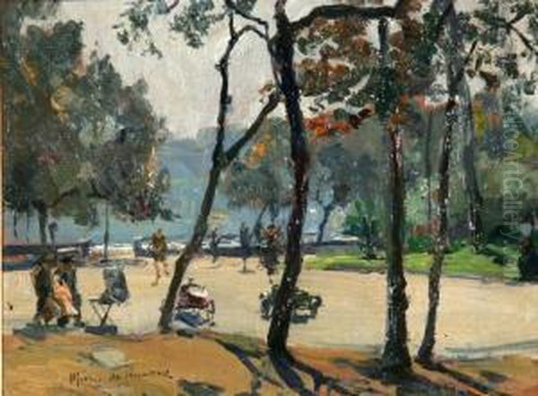 Villa Comunale Oil Painting by Michele De Simone