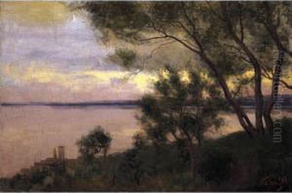 Marina Oil Painting by Vincenzo De Stefani