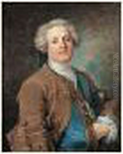 Portrait D'antoine Lemiere, Poete, Membre De L'academie
 Francaise Oil Painting by Jean Francois de Troy