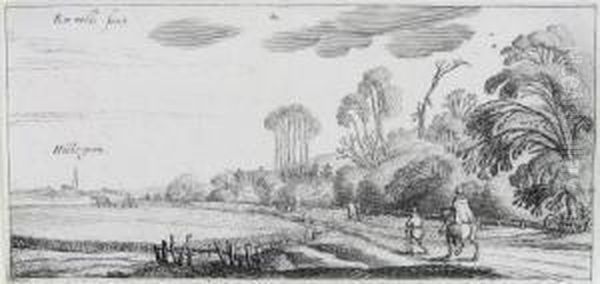 Landschaft Mit Einem Reiter Und Einem Wanderer Auf Der
Strase Nach Hillegom Oil Painting by Esaias Van De Velde
