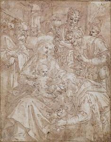 The Adoration Of The Magi Oil Painting by Cornelis De Vos