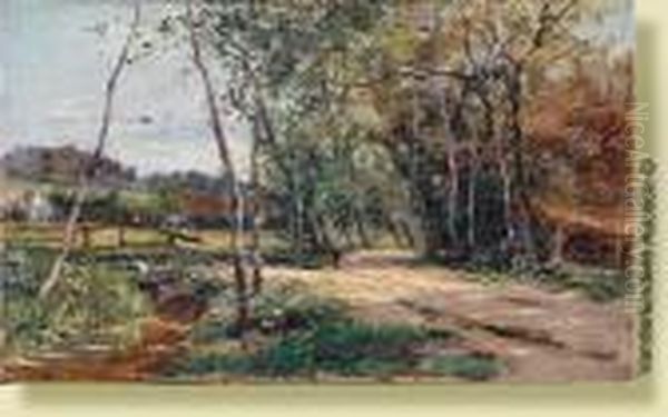 Paysage Au Ruisseau Oil Painting by Prosper De Wit
