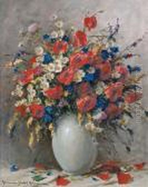 Poppies Oil Painting by Adrienne Hermine Deak-Henczne