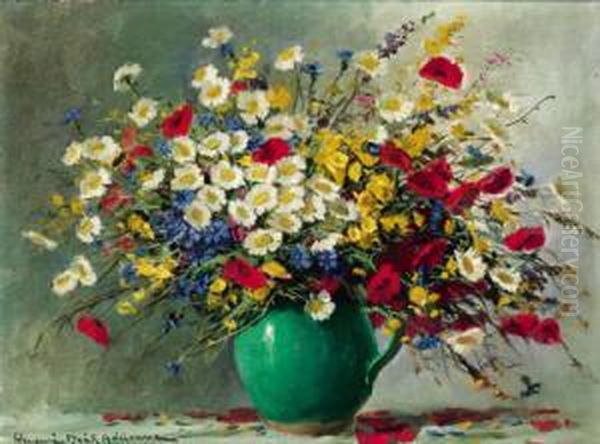 Blumenstilleben Oil Painting by Adrienne Hermine Deak-Henczne