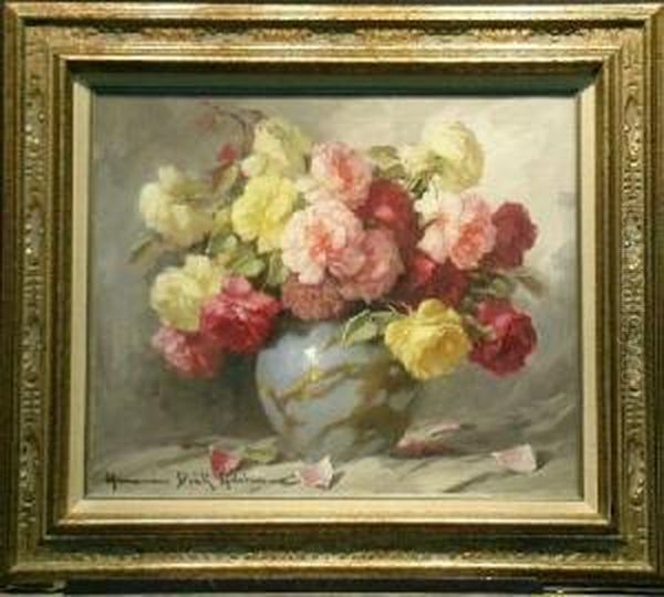 Roses Oil Painting by Adrienne Hermine Deak-Henczne