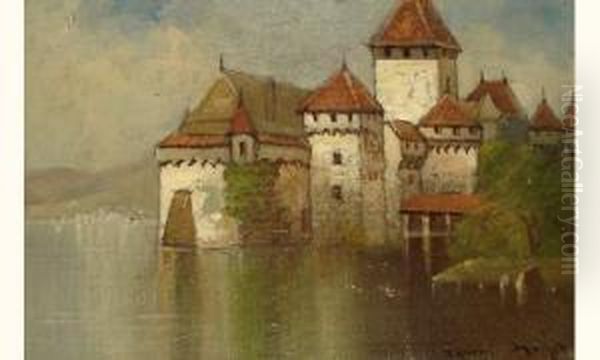 Vue Du Village Oil Painting by Edwin Deakin