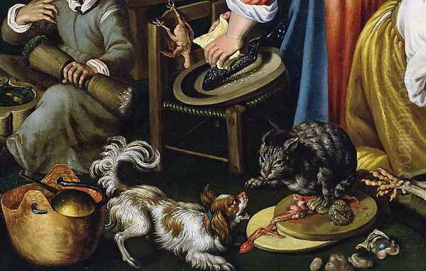 A Kitchen (detail) Oil Painting by Vincenzo Campi