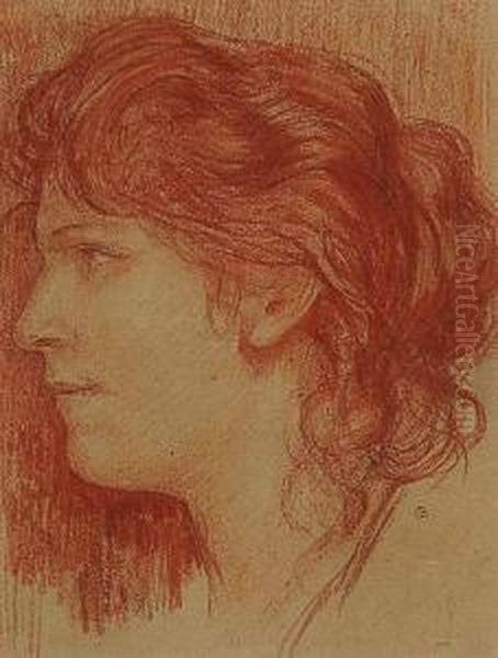 Portrait Of A Lady Oil Painting by Charles Ernest Debelle