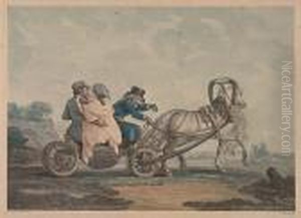 Two Color Aquatints With Etching.
Kibitki D'hiver Oil Painting by Philibert-Louis Debucourt