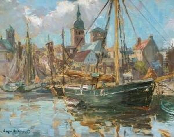 Der Hafen Von Stralsund Oil Painting by Eugene Dekkert
