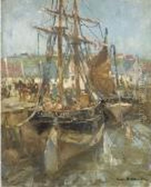 St Monans Harbour, Fife Oil Painting by Eugene Dekkert