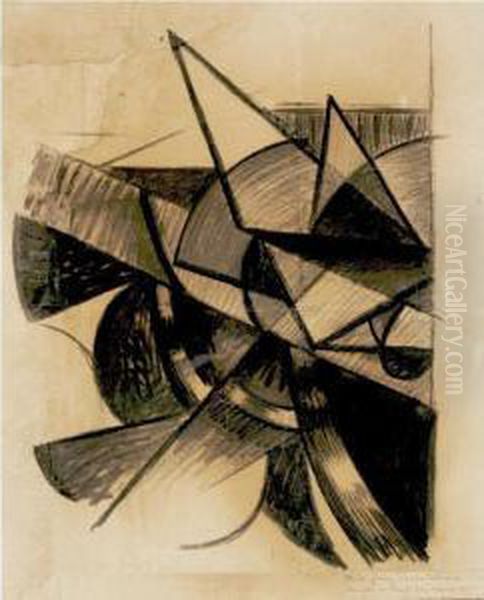 Etude Pour Paris-cologne Oil Painting by Felix Aime Del Marle