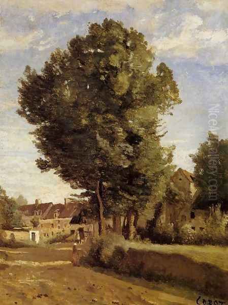 A Village near Beauvais Oil Painting by Jean-Baptiste-Camille Corot