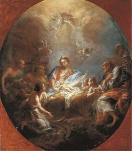 The Adoration Of The Shepherds Oil Painting by Giacomo del Po