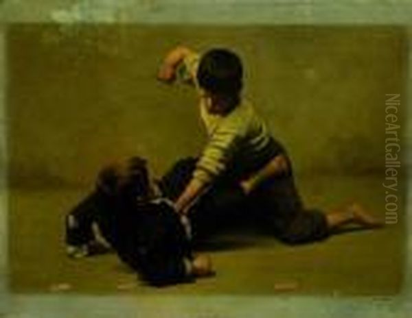 Lotta Di Fanciulli Oil Painting by Giulio Del Torre