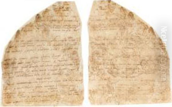 Recto : Esquisses Pour La Chute 
De Phaeton, La Lutte Des Centaures Et Des Lapithes, Constantin Et Autre 
Composition Verso : Texte Autographe En Relation Avec La Decoration Du 
Palais Doria Sur Le Theme De Didon Et Enee Oil Painting by Perino Del Vaga (Pietro Bonaccors