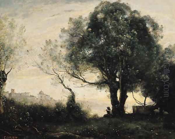 Souvenir of Castel Gandolfo Oil Painting by Jean-Baptiste-Camille Corot