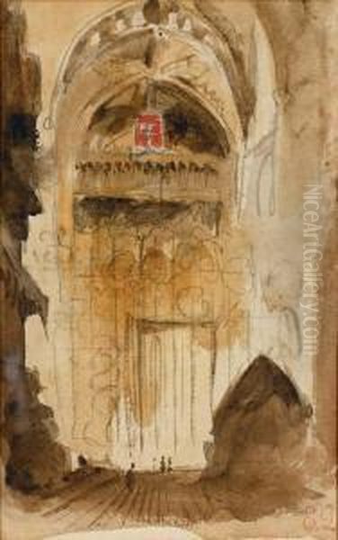 Interieur D'eglise Andalouse Oil Painting by Eugene Delacroix