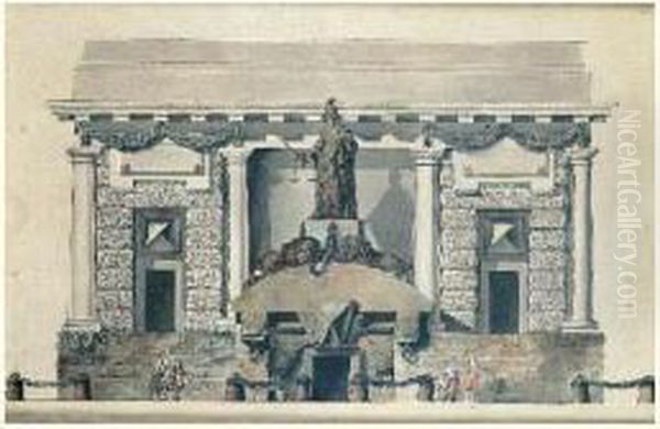 Projet Pour Une Porte De Prison Oil Painting by H. Delafosse