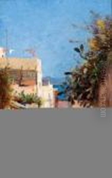 Dans La Casbah D'alger Oil Painting by Alexis-Auguste Delahogue