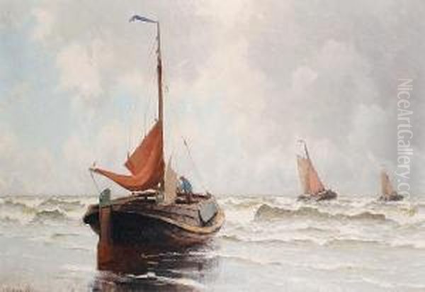 Choppy Waters Oil Painting by Gerardus Jacobus Delfgaauw