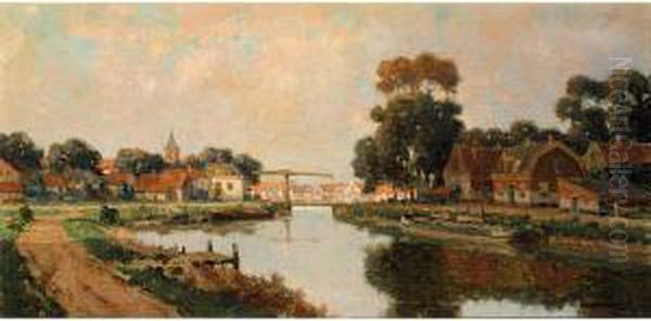Bij Loenen Oil Painting by Gerardus Jacobus Delfgaauw