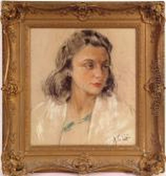 Ritratto Di 
 Signora Oil Painting by Arnaldo Delisio