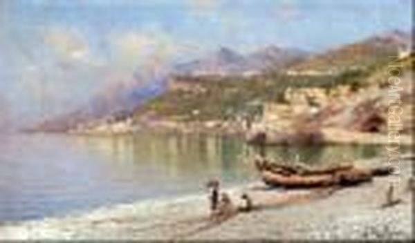 Maiori Oil Painting by Angelo Della Mura