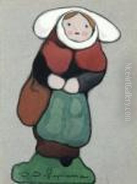 Femme Au Fagot. Oil Painting by David Dellepiane