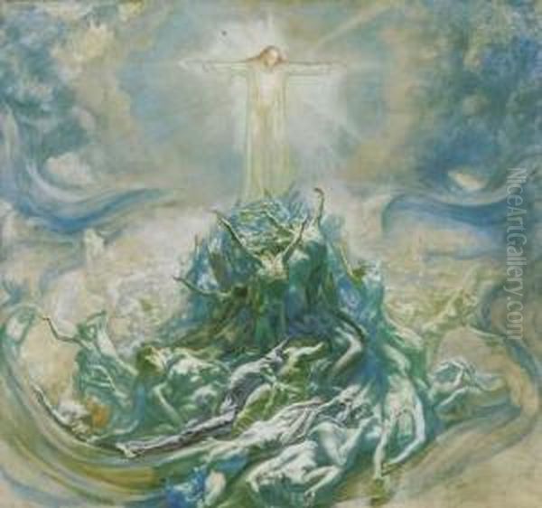 L'homme-dieu Oil Painting by Jean Delville