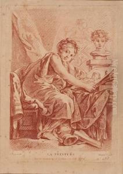 Allegorie Der Malerei Oil Painting by Gilles I Demarteau