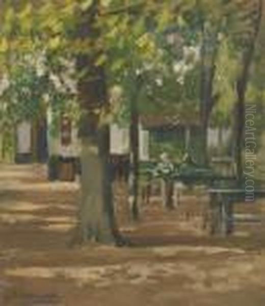 Conversation Sur Un Banc Oil Painting by Alexandre Denonne