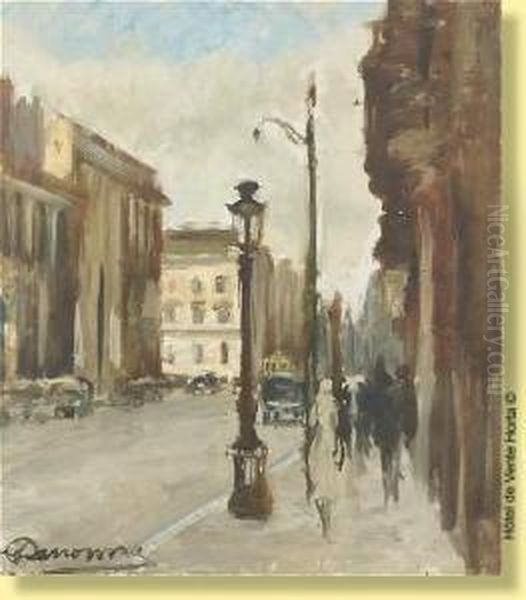 Rue Royale Animee Oil Painting by Alexandre Denonne
