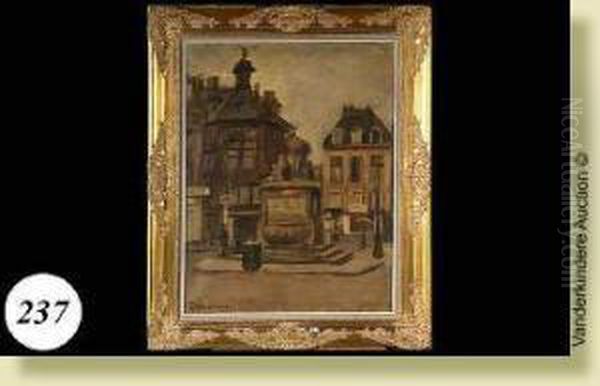 Coin Du Grand Sablon Anime Oil Painting by Alexandre Denonne