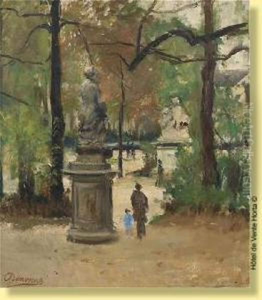 Promenade Dans Le Parc Royal Oil Painting by Alexandre Denonne