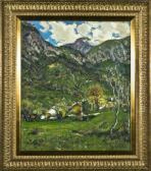 Paesaggio Montano Oil Painting by Giovanni Depetris