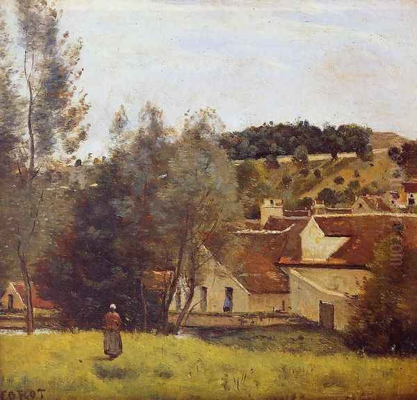 The Evaux Mill at Chiery, near Chateau Thierry Oil Painting by Jean-Baptiste-Camille Corot