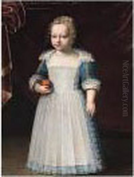 Portrait Of A Young Boy, Said To
 Be The Infant Francois Hannibal, Duke Of Destres, Marechale Of France 
(d.1670) Oil Painting by Claude Deruet