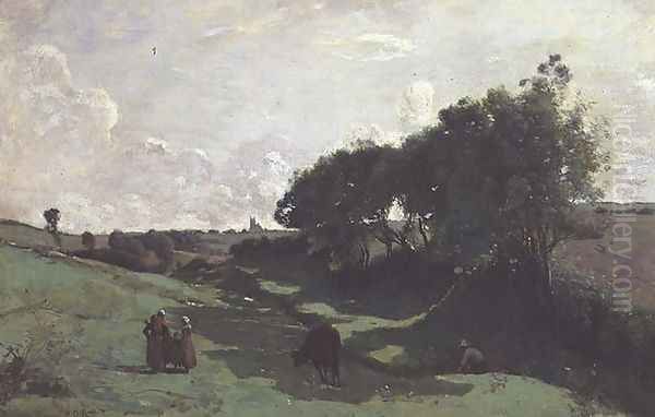 The Little Valley Oil Painting by Jean-Baptiste-Camille Corot