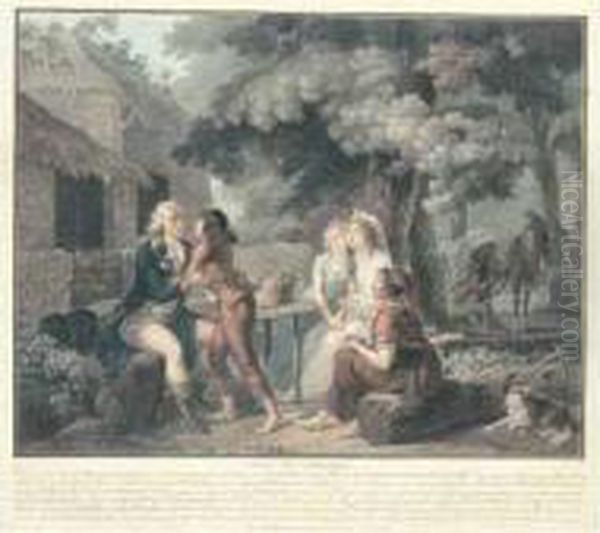 Paul Et Virginie : Suite 
Complete Des Six Planches Gravees D'apres Schall (h. Portalis Et Beraldi
 8)405 X 452. Oil Painting by Charles-Melchior Descourtis